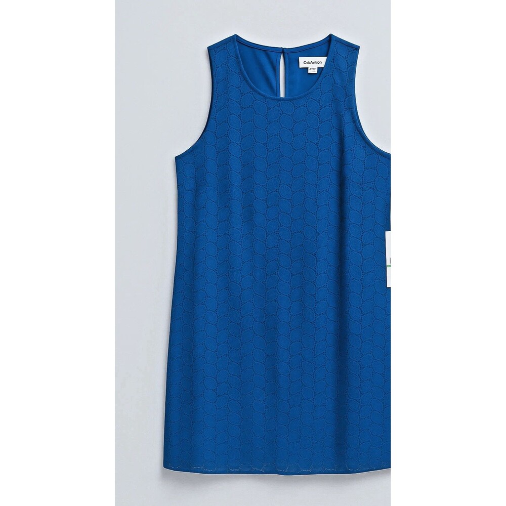NEW Calvin Klein Womens Sleeveless Round Neck Trapeze Dress Mini 12